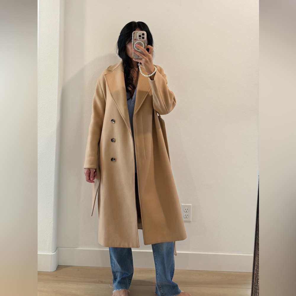 Zara wool coat with belt like new condition size XS